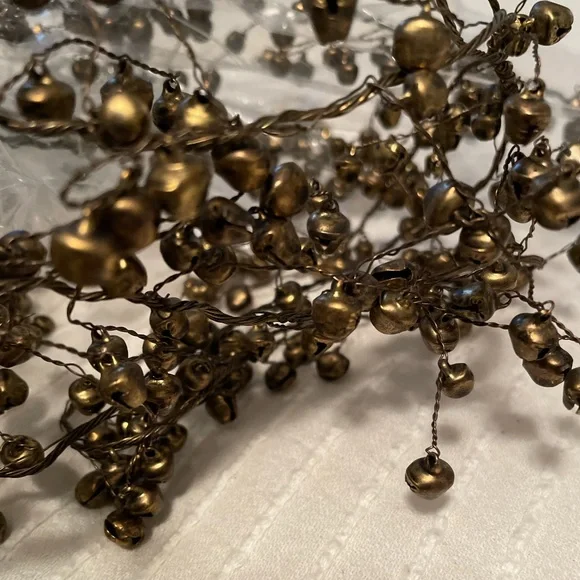 NWT Anthropologie/Terrain gold/brass jingle bell garland - Picture 3 of 6